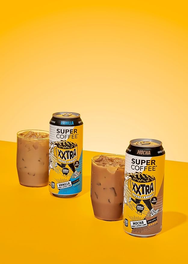 Super Coffee XXTRA, Keto Protein Coffee (0g Added Sugar, 7g Protein, 130 Calories) [Vanilla] 15 Fl Oz, 12 Pack | Iced Smart Coffee Drinks - SoyFree GlutenFree