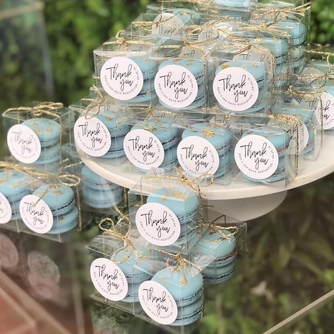 RomanticBaking 100 Pack Bulk 2x2x2 Inch Clear Gift Boxes Macaron Boxes Small Chocolate Bomb Boxes Birthday Wedding Party Favor Boxes
