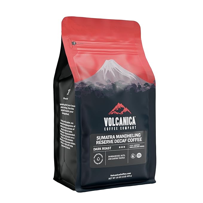 Sumatra Mandheling Decaf Coffee, Dark Roasted, Whole Bean, Fresh Roasted, 16-ounce