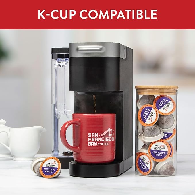 San Francisco Bay Compostable Coffee Pods - Hazelnut Crème (36 Ct) K Cup Compatible including Keurig 2.0, Flavored, Medium Roast
