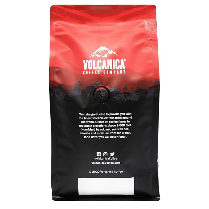 Volcanica Coffee, Dark Roast Coffee, Ground, Fresh Roasted, 16-ounce