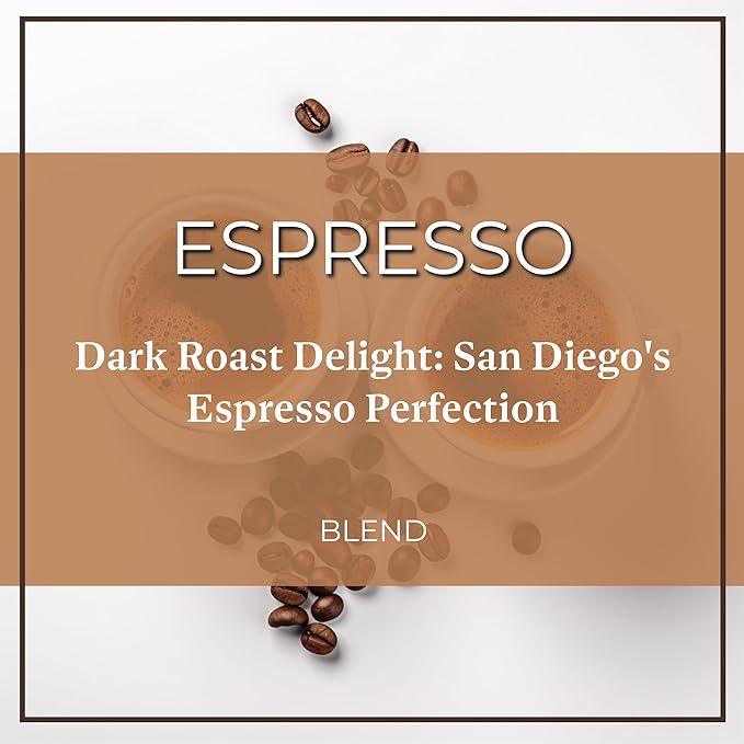 San Diego Coffee Espresso, Dark Roast, Whole Bean Coffee, 16-Ounce Bag Café en grano tostado
