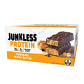 JUNKLESS Protein Bars - Chocolate Peanut Butter - 15g Protein, No Added Sugar, Gluten Free, High Fiber, Delicious Taste and Texture, Satisfying, Healthy Snack for Energy - 12 Bars