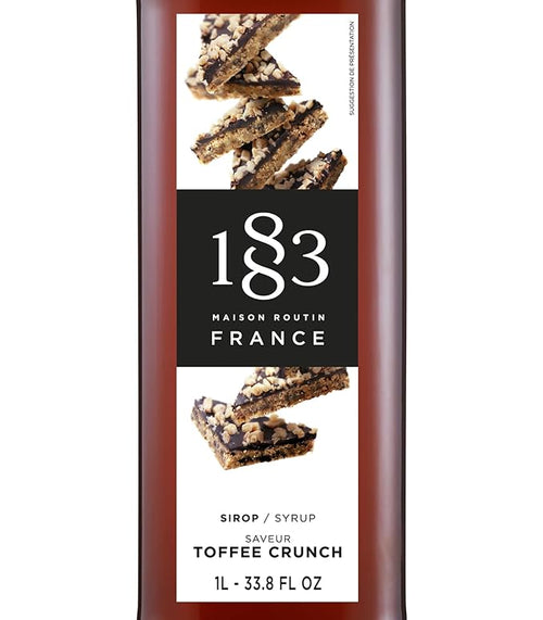 1883 Toffee Crunch Syrup for Drinks, Made in France, 1 Liter Plastic Bottle