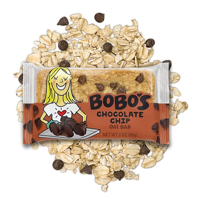 Bobo's Chocolate Chip Oat Bars, Gluten Free, Non-GMO, Whole Grain Oats, Pack of 12 | Snack Bars | On-the-Go | Made with Simple Ingredients