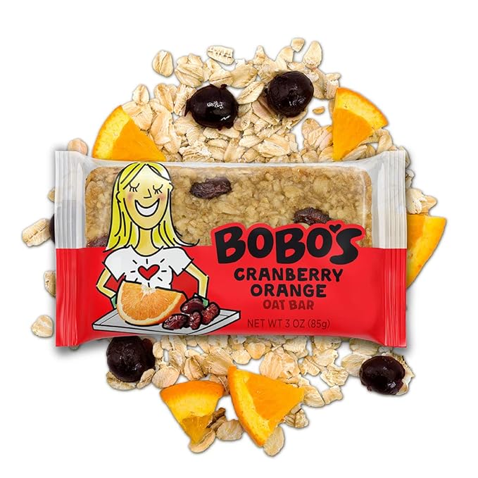 Bobo's Cranberry Orange Oat Bars, Gluten Free, Non-GMO, Whole Grain Oats, Pack of 12 | Snack Bars | On-the-Go | Made with Simple Ingredients