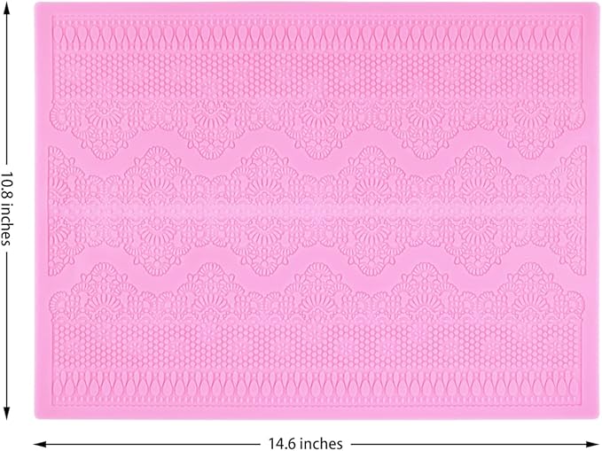 Embossing Lace Fondant Molds, Multi Circle Flowers Lace Mat Wedding Cake Decoration Tool, Silicone Lace Mat Mold for Cakes
