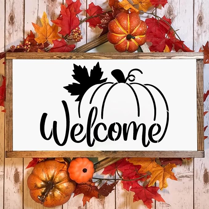 Fall Stencils for Door Mats Reusable Fall Doormat Stencils Hello Pumpkin Stencil for Doormats Wood Sign Decor