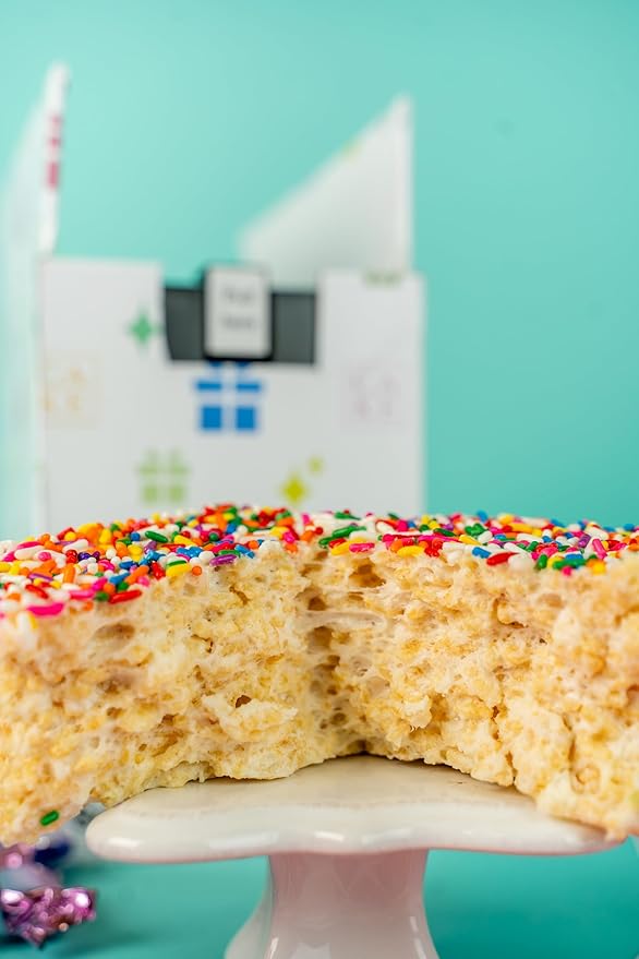 Celebration Billionaire Box by Send A Cake, Ready to Gift, No Assembly Required with Music, Sweet Caramels & Delicious 3" Rainbow Sprinkle Crispy Cake - Gift for Women, Men, Sister, Mom, Dad, Best Friend, Adults, Kids
