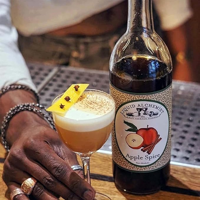 Liquid Alchemist Apple Spice Syrup for Cocktails - Real Ingredients Make our Apple Syrup for Drinks Perfect for a Fall Themed Old Fashioned Mix (12 oz)
