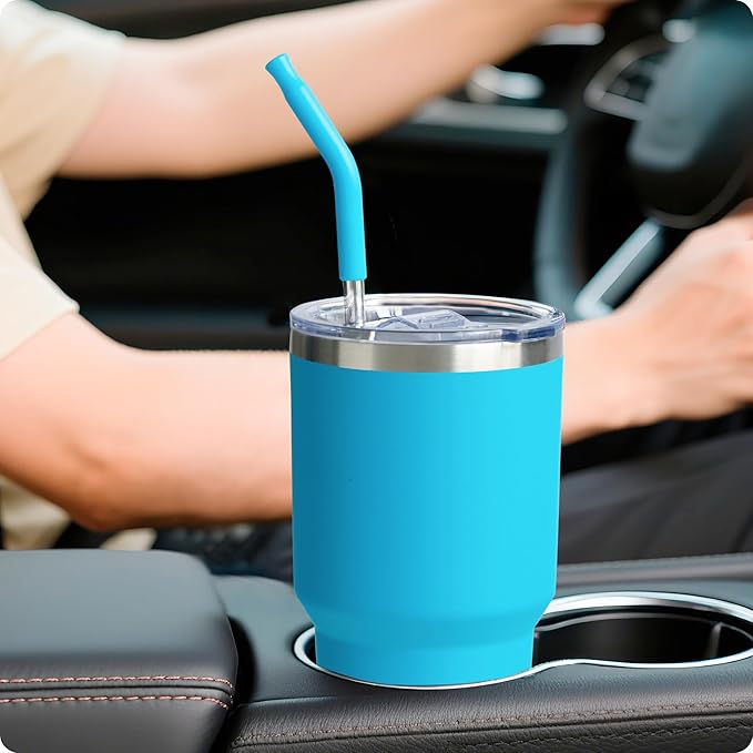 Stainless Steel Straws for 42 oz YETI Tumbler, 4 Pcs Metal Straws Reusable with Silicone Tip for 42 oz YETI, 30oz Stanley Cup(Color 3)