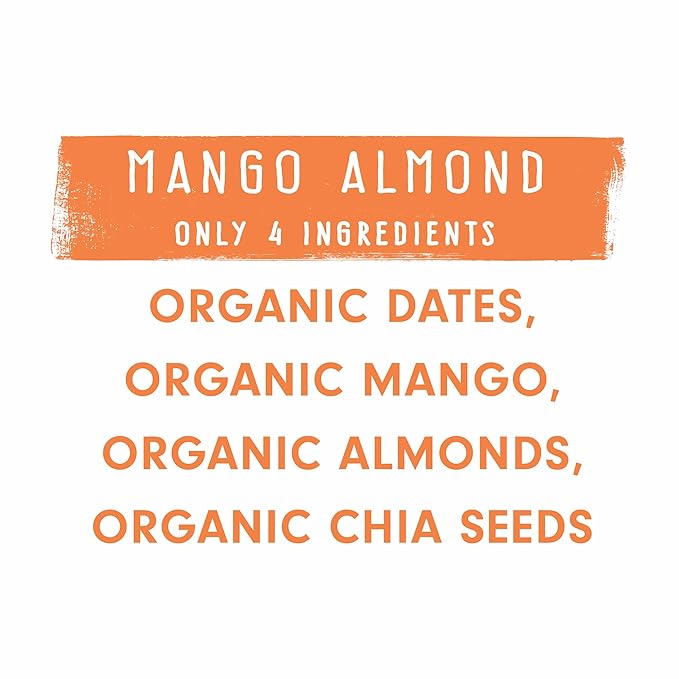 JONESBAR Organic Plant Based Protein Bars | Mango Almond | Fruit & Nut Bar, Kosher, Gluten Free, Paleo Breakfast Bars, School Snacks, Vegan Snack & Healthy Snacks for Adults and Kids (Pack of 12)