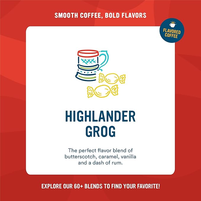 Cameron's Coffee Roasted Ground Coffee Bag, Highlander Grog, 32 Ounce
