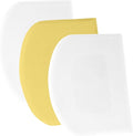 SURDOCA Dough Scraper Bench Scraper - 3P 4.7x3.7" Plastic Flexible Bowl Scraper, Sharp Edge & Angles Cake Scraper. Non-Slip Bakeware Decorating Tools Sculpting & Modeling Tools - White+Yellow+White