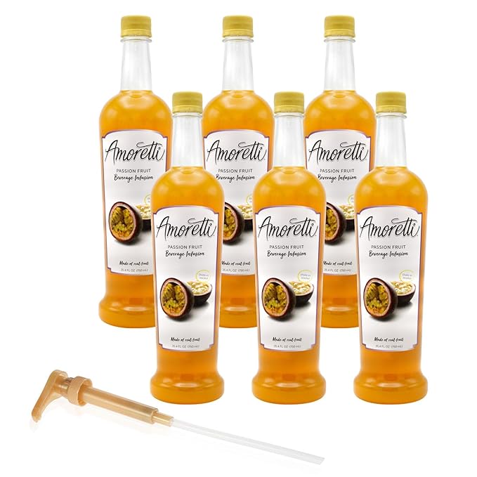 Amoretti - Passion Fruit Beverage Infusion - Drink Mix & Water Enhancer with Pump for Flavoring Cocktails, Waters, Teas, and other Beverages, Preservative Free