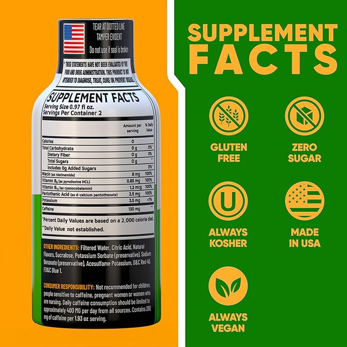 B12 Mixed Berry Extra Strength Energy Shot 48 pk – 260mg Natural Caffeine B12 B6 – Energy & Vitality Support – 2 Servings Sugar Free Zero Calorie Green Tea B-Vitamins Electrolytes Vegan – 1.93 fl oz