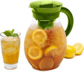 Primula The Big Iced Tea Maker and Infuser, Plastic Beverage Pitcher with Leak Proof, Airtight Lid, Fine Mesh Reusable Filter, Made without BPA, Dishwasher Safe, Green