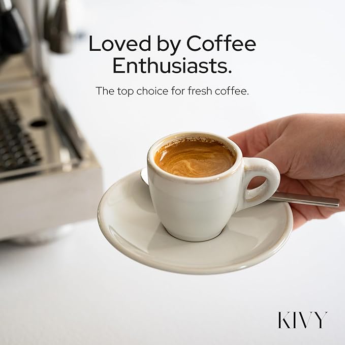 KIVY Vacuum Coffee Canister - Push Lid Preserves Coffee Aroma & Oil - Stainless Steel Airtight Coffee Canister - Removes Excess Air