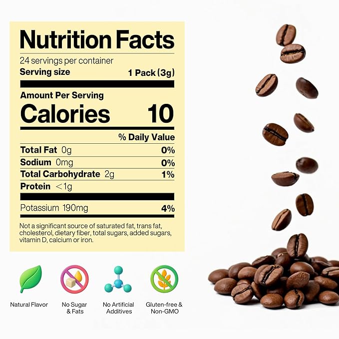 SATURNBIRD Coffee Instant Cold Brew, Medium-Dark Roast, Smooth & Balanced Blend of 100% Specialty Arabica, Enjoy Hot or Cold, Freeze Dried Iced Coffee, 24 Single Servings for Home Travel Office (NO.4)