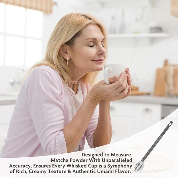 1g (1/2tsp|2.5ml) Matcha Scoop, Stainless Steel Slender Measuring Spoon for Matcha Tea Powder