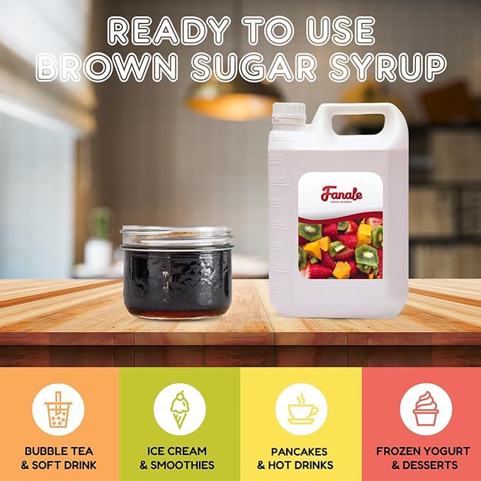 Fanale Premium Flavoring Concentrated Syrup for Bubble Tea | Tiger Style Brown Sugar Syrup | for Boba Tea, Smoothies, Slushes, Desserts | SRP241