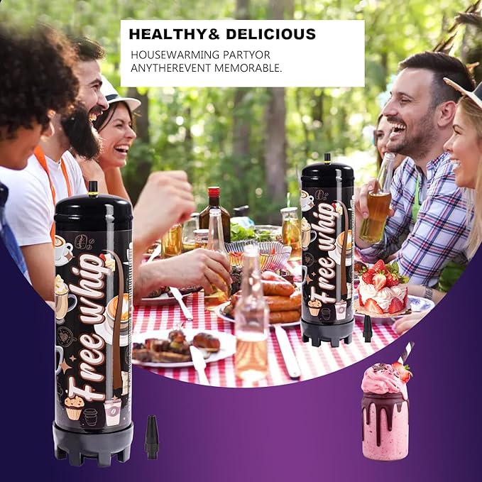 1364g Whipped Cream Charger 2.2L Whip Cream Charger Cartridges Whip Cream Charger Cylinder Food Grade Original Flavor (99.99% purity gas) 1-Pack