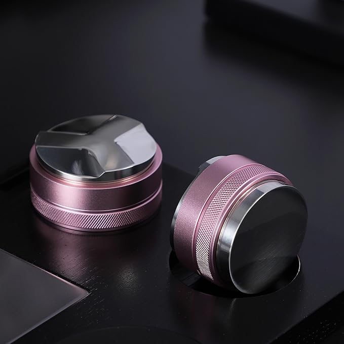 54mm Coffee Distributor and Tamper,Dual Head Coffee Leveler Fits for Breville 54mm Portafilter,Professional Espresso Hand Tamper.(Light pink)
