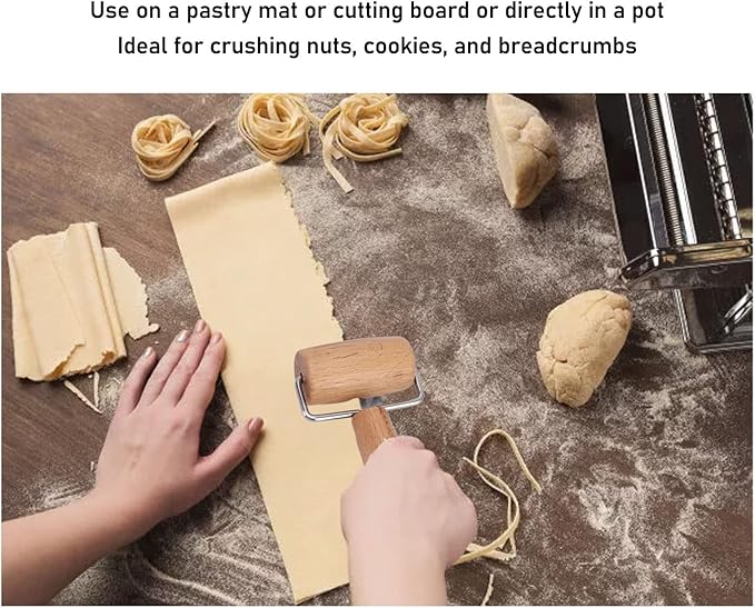 Small Rolling Pin, Wooden Dough Roller, Non-Stick Pizza Roller, T Type Rolling Pins for Kitchen Baking, Pizza Dough Press (2.8 * 5.1 inch)