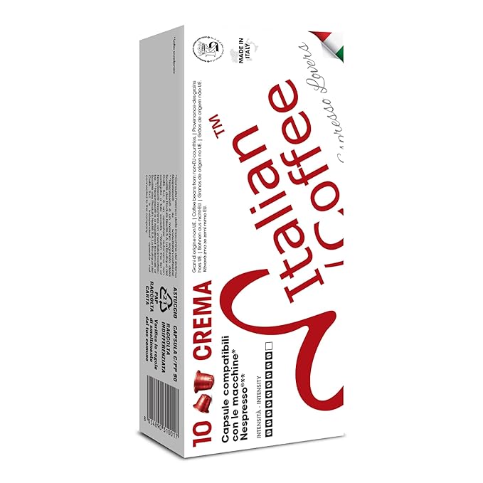 Italian Coffee for Espresso Lovers capsules compatible with Nespresso Original Line machines, Regular pods (100 Count (Pack of 1), Crema Regular)