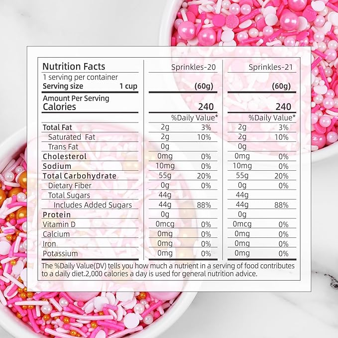 Edible Pink Sprinkle, Valentines Sprinkles Dessert Decorating, Confetti Sprinkle, Pearl Sprinkle, Pink Jimmies Sprinkle for Cake, Cupcake, Chocolate, Macaron, Waffle and Ice Cream(120g/4.23oz)