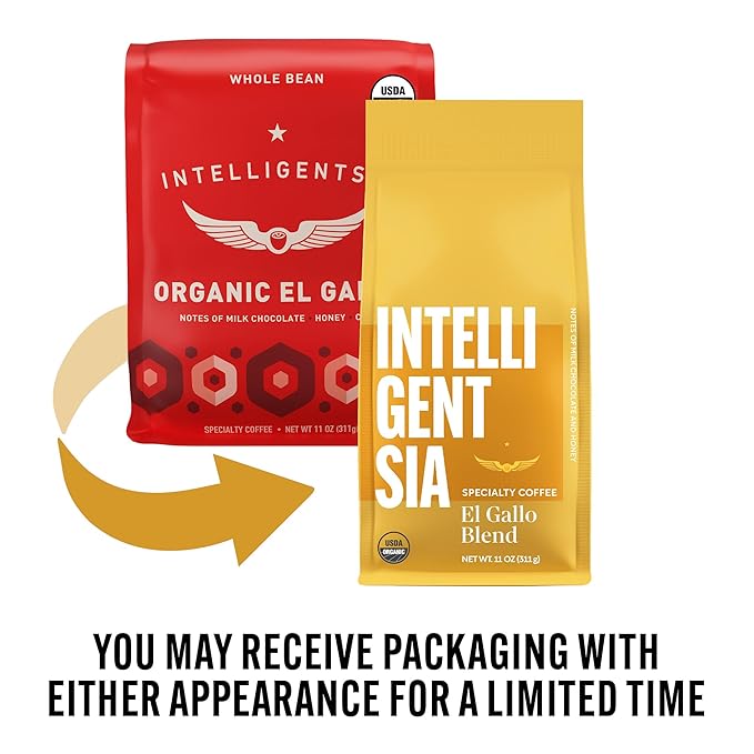 Intelligentsia Coffee, USDA Organic Light Roast Whole Bean Coffee - El Gallo Blend 33 Ounces (3 Bags of 11 Ounces)