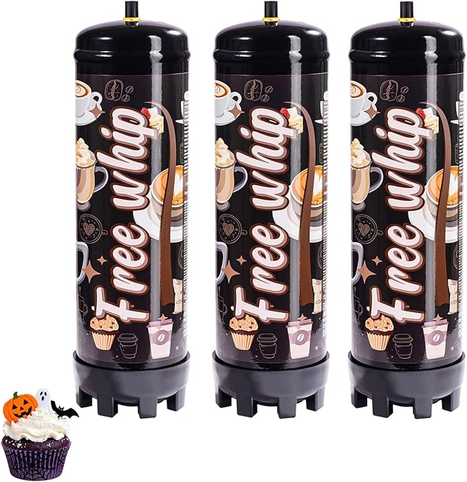 Free Whip 2.2L Whipped Cream Charger Tank Cartridges for Cake Desserts, Fits with Any Standard Dispensers,(1364g 3-Cylinders)
