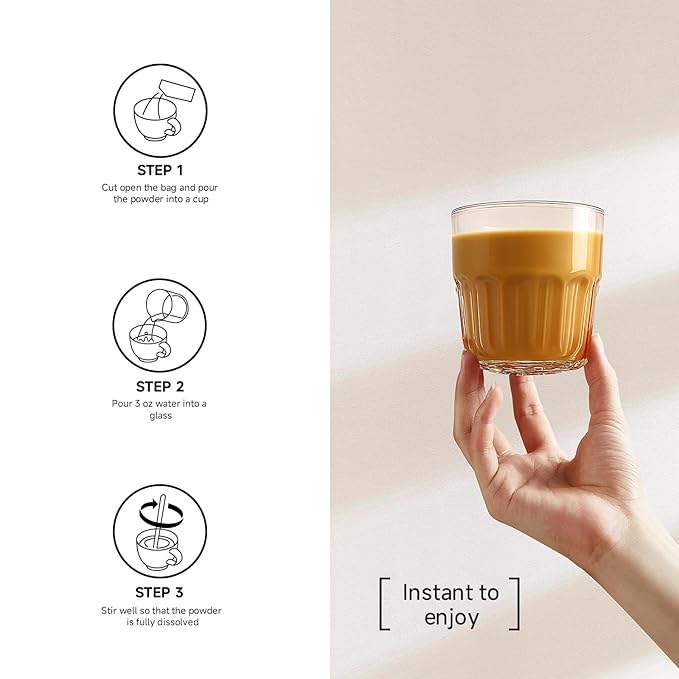 Premium Instant Collagen Peptide Infused Milk Coffee - Rich Creamy Taste, 30-Second Preparation, Aids Collagen Intake