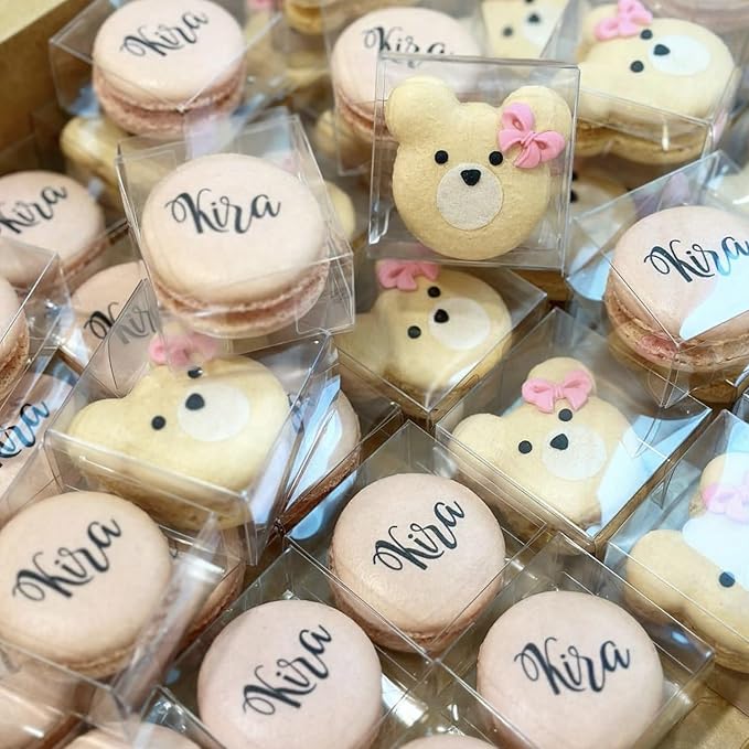 50Pack 2.17x2.17x1.38 Inch Single Macaron Boxes Chocolate Covered Ore Boxes Brownie Boxes S'Mores Treat Boxes Candy Boxes Small Gift Boxes for wedding Bridal Shower Birthday Party Favors