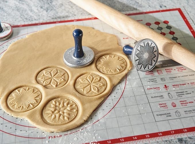 Nordic Ware Starry Night Cast Cookie Stamps, 3-inch rounds, Silver