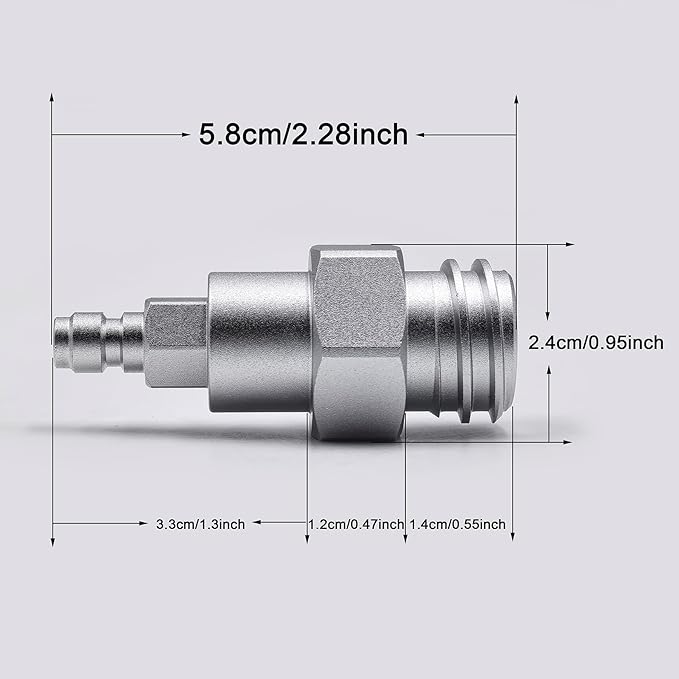 Soda Water Maker Machine Carbon Dioxide Fill Station Adapter TR21-4 for External CO2 Tank with 98 Inches Hose Kit and 8mm Male Quick Disconnect Connector