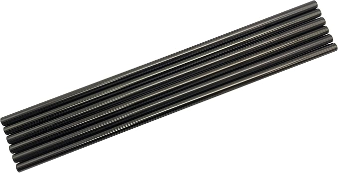 10 Pcs Stainless Steel Straws, Reusable Drinking Straws, Straight Metal Straw Sets with 2 Pcs Cleaning Brushes (8.5 Inch, Black)