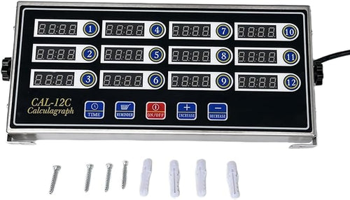12 Channel Kitchen Timer Digital Kitchen Timer Loud Alarm Cooking Calculagraph Commercial Timer for Food Chips BBQ Pizza Bread Grilled Burger Coffee