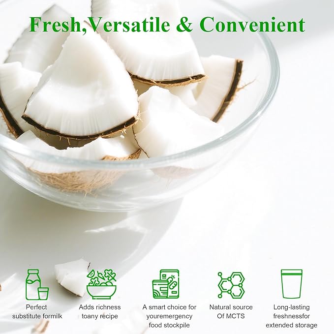 Premium Coconut Milk Powder (226g/2pack) - 100% Natural, Unsweetened, Perfect for Curries, Desserts & Baking, Gluten-Free, Non-GMO, Resealable Bag