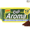 Café Aroma Decaf Dark Roast Espresso Ground Coffee, Authentic Cuban Style Coffee, Vacuum Sealed, 8.8oz, Perfect for Hot and Iced Coffee, 12-Pack
