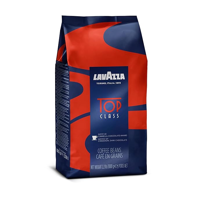 Lavazza Top Class Whole Bean Coffee Blend, Medium Espresso Roast Bag, 2.2 Pound (Pack of 1), Authentic Italian, Blended and roasted in Italy, Full bodied with smooth and balanced flavor