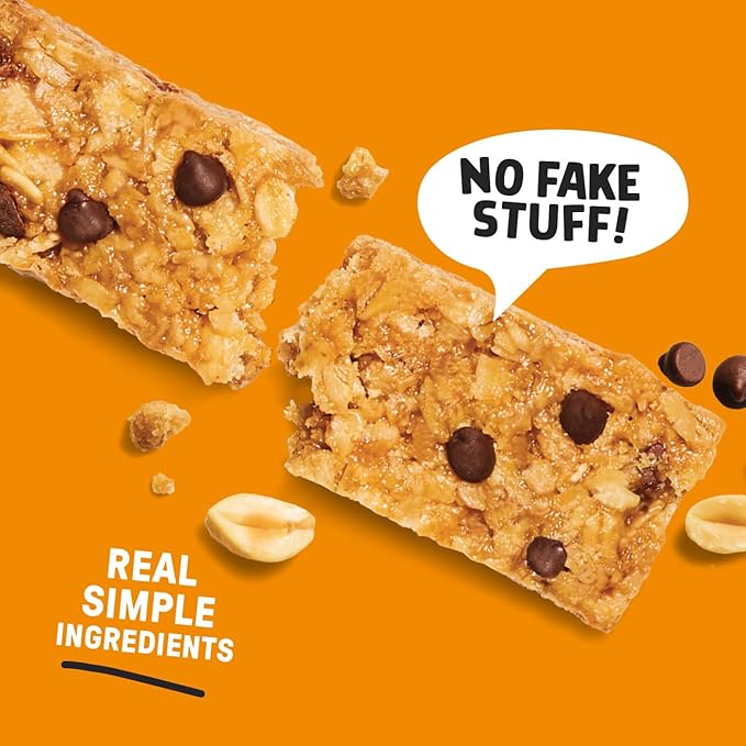 JUNKLESS Chewy Granola Bars Twin Pack – Chocolate Chip & Peanut Butter Chocolate Chip (12 Bars)–Less Sugar, Non-GMO, Gluten-Free, Wholesome Snack Bars for Kids & Adults, 2 Boxes