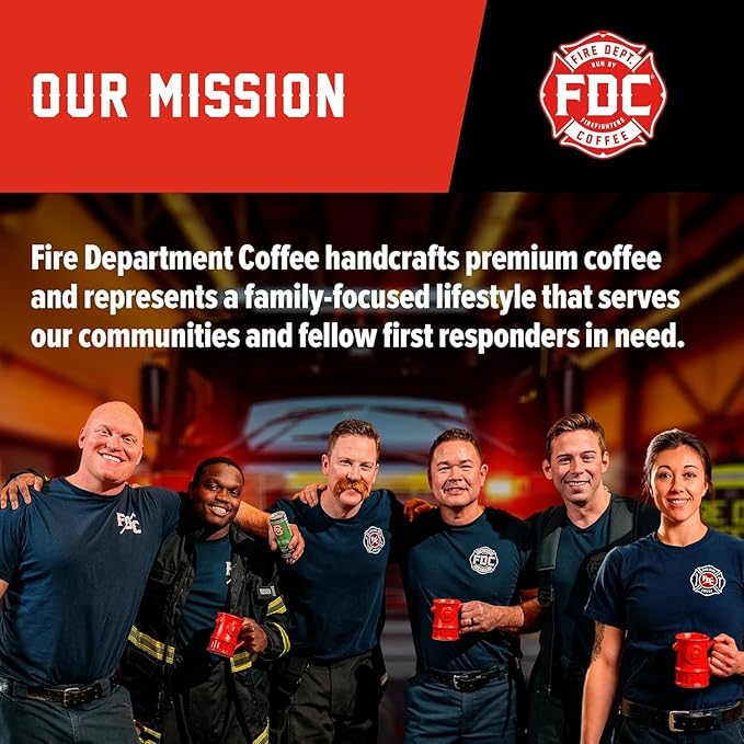 Fire Department Coffee - Gives Back to Firefighters - Jobtown Extra Strength Coffee Beans - Rich & Bold Dark Roast - Roasted in the USA - Veteran Owned - 12 oz