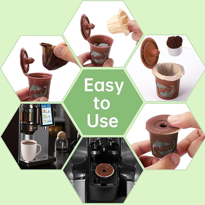 Aussen Disposable Coffee Paper Filters Replacement Kerig Filter Fit All Keurig Single Serve Filter Brands Compatible with Reusable Single Serve Pods Keurig Coffee Maker (Natural, 200pcs)