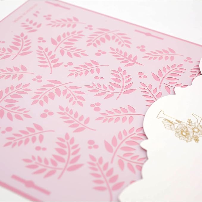 Cake Decorating Stencil for Tall Buttercream Cake, Royal Icing, Ganache, Paint, Airbrush (VEREN)