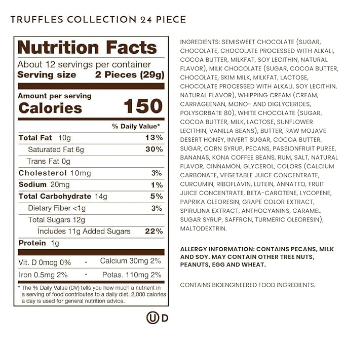 Ethel M Chocolates Premium Truffles Collection Chocolate Gift Box, Milk, Dark & White Chocolate Candy Assortment, 24 Pieces of Creamy, Smooth and Rich Chocolate Gems