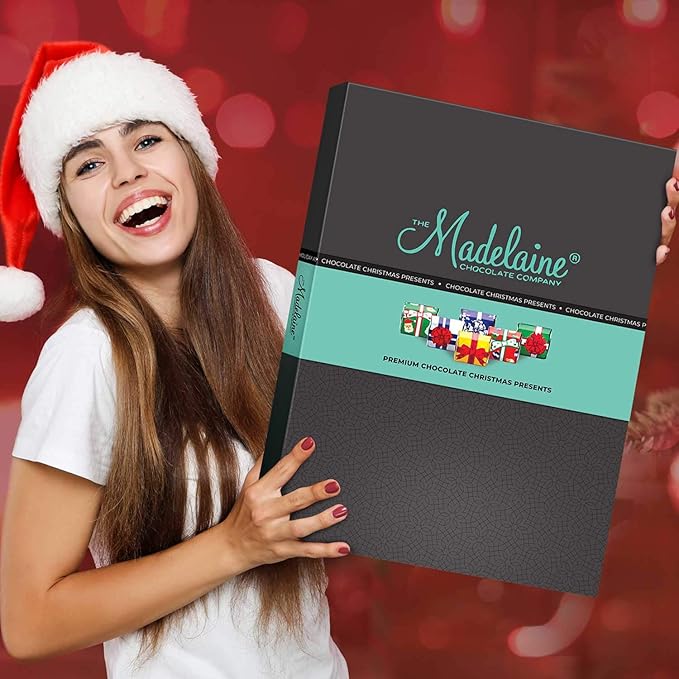 Madelaine Chocolate Extra Large Gift Box - Christmas Holiday Themed Gourmet Chocolate Candy - for Food Gift Baskets Idea - Wrapped in Italian Foil