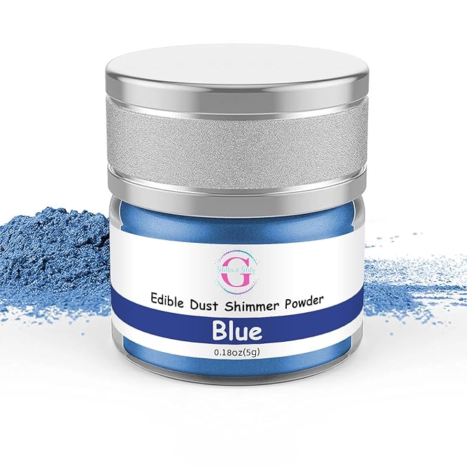 Glitter & Glitz Edible Glitter for Drinks - Premium Drink Glitter Edible Dust for Cocktails, Baking, Brew, Champagne - Luster Dust and Cocktail Glitter - Edible Glitter for Drinks Decoration (Blue, 5Grams)