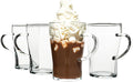 Simax Glassware Clear Glass Coffee Mug Set | Cold, Heat, and Shock Resistant Borosilicate Glass, Microwave and Dishwasher Safe, Includes Four (4) 10 Ounce Cups