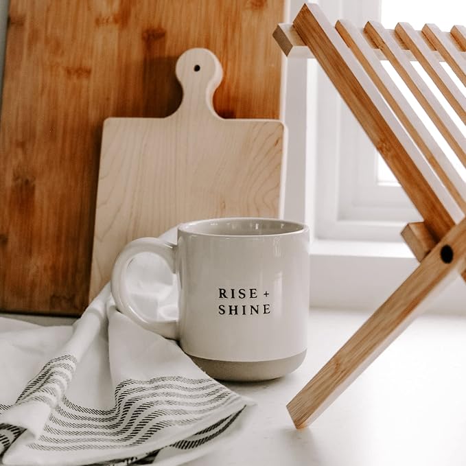 Sweet Water Decor Stoneware Coffee Mugs | Novelty Coffee Mugs | 14oz Stoneware Coffee Cup | Microwave & Dishwasher Safe | Funny Coffee Mug | Birthday Gift (Rise and Shine)